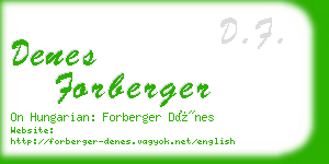 denes forberger business card